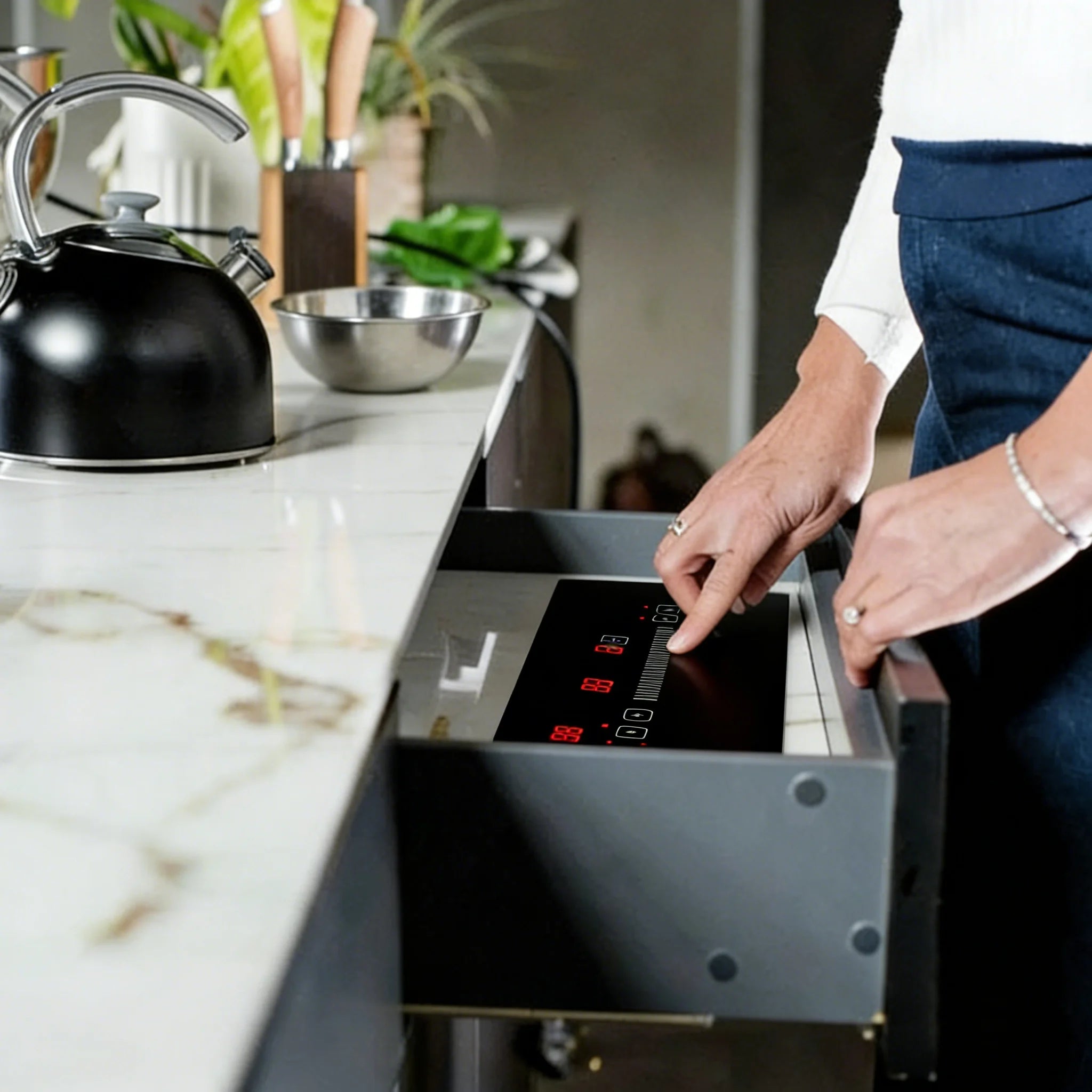 Built-In Invisible Induction Cooktop Stove Hidden Magnetic Granite Electric Induction Cooker Furnace for Household Use