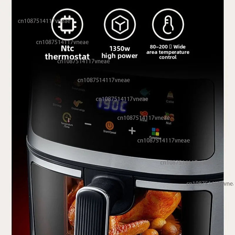 Multi-Function Air Fryer 8L Large Capacity Stainless Steel Touchscreen Electric Oven Home Breakfast Maker