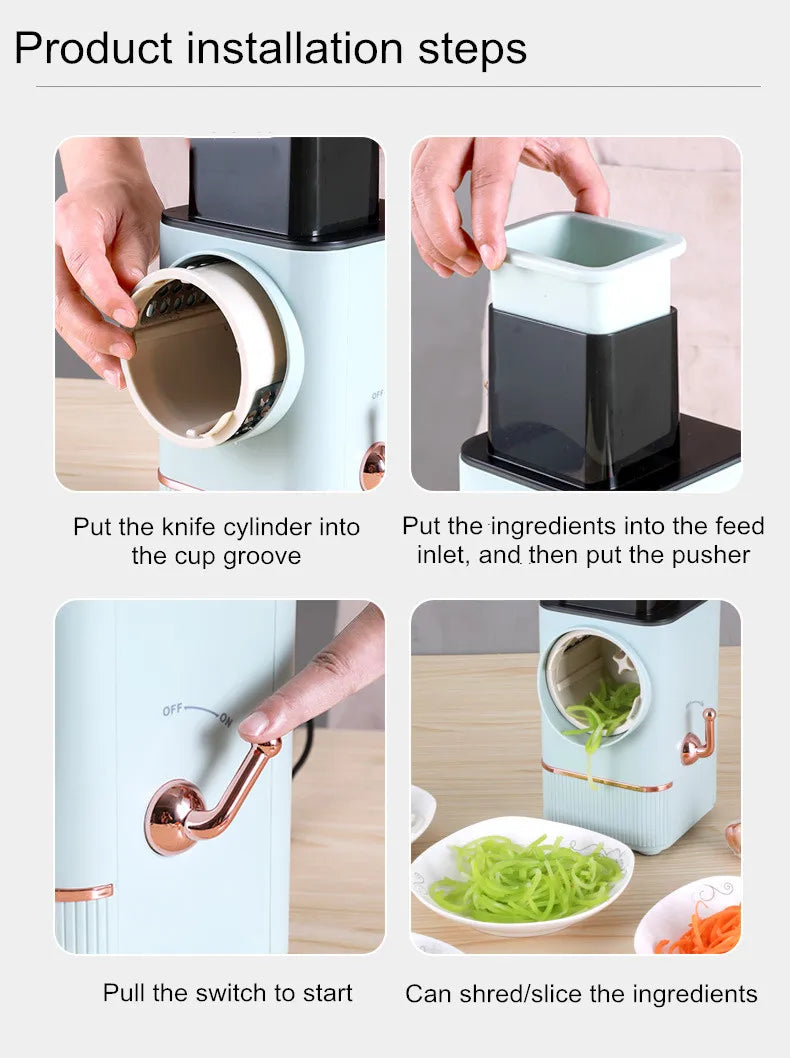 Electric Slicer Household Multifunctional Potato Chips Garlic Lotus Root Slices Cucumber Radish Shredding Vegetable Cutter