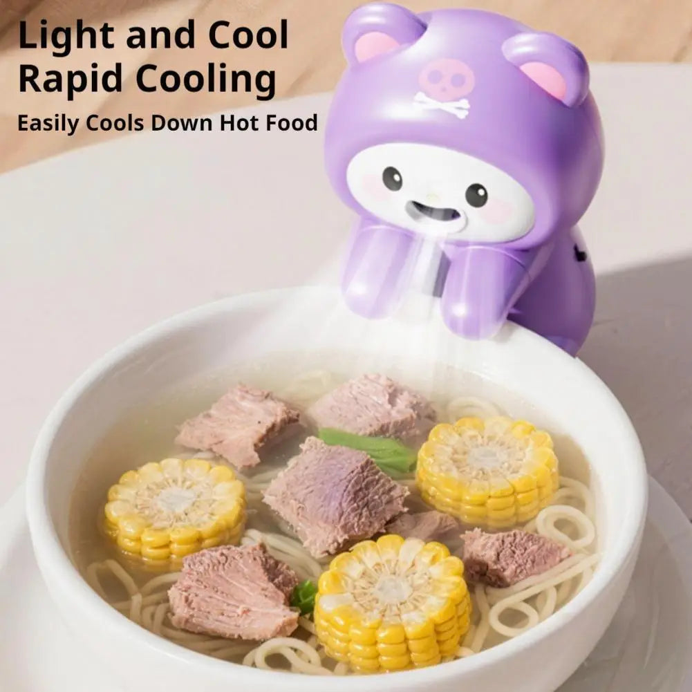 Mini Food Cooling Fan 3 Speeds USB Rechargeable Cute Animal Clip On Portable Soup Coffee Tea Cooler Kitchen Office Desk