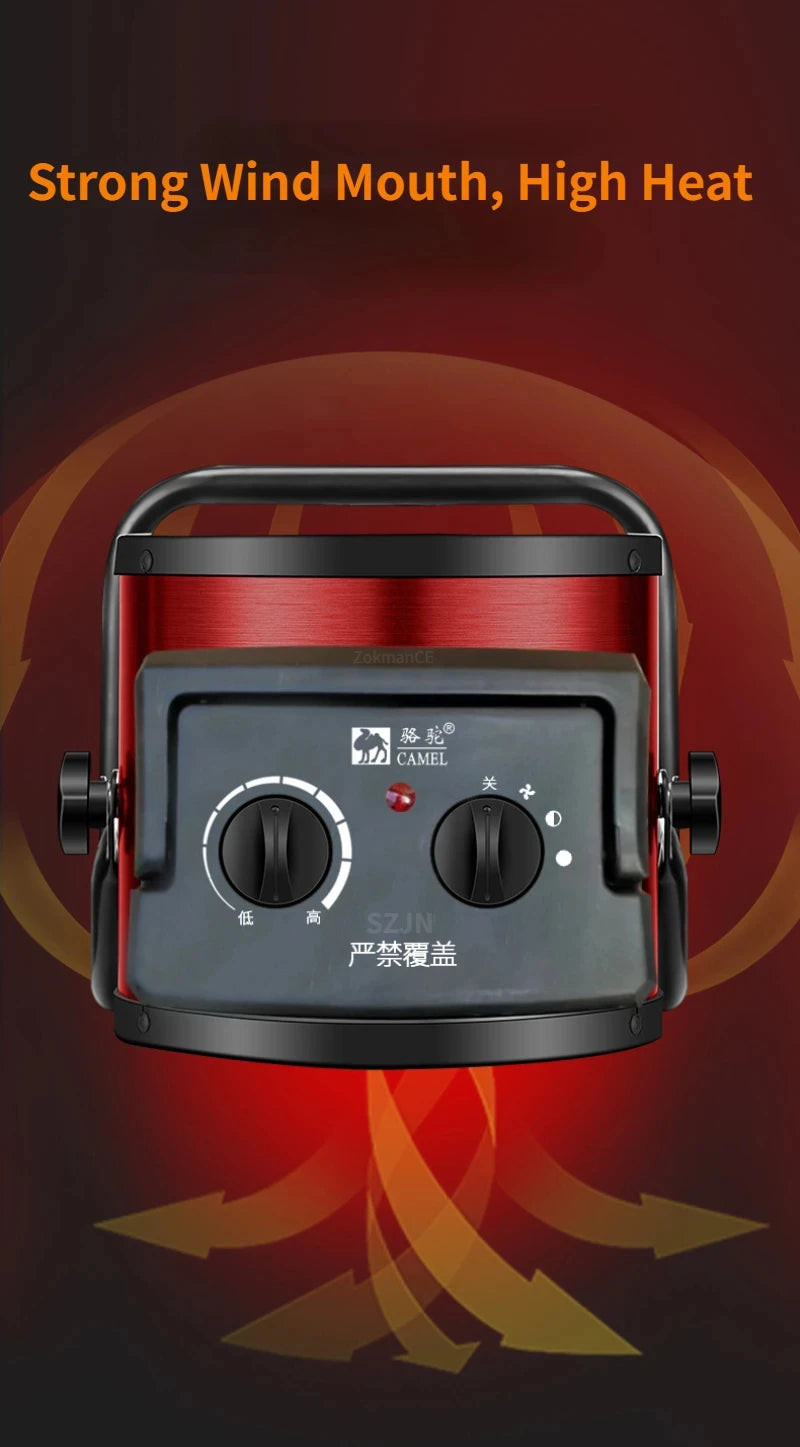 3000W Portable Electric Space Heater with Fan Adjustable Thermostat  2 Heat Settings&Fan Mode&Tip-Over Protection 1.5kw/2kw/3kw