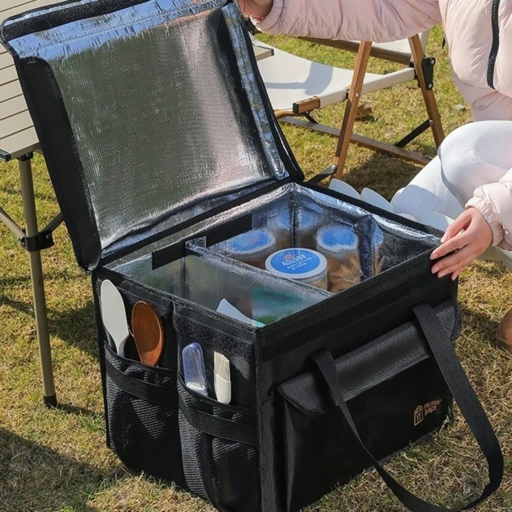 Portable Large Capacity Thermal Insulation Bag Thicken Fruit Container Food Delivery Bag Cooler Storage Bag Outdoor Camping