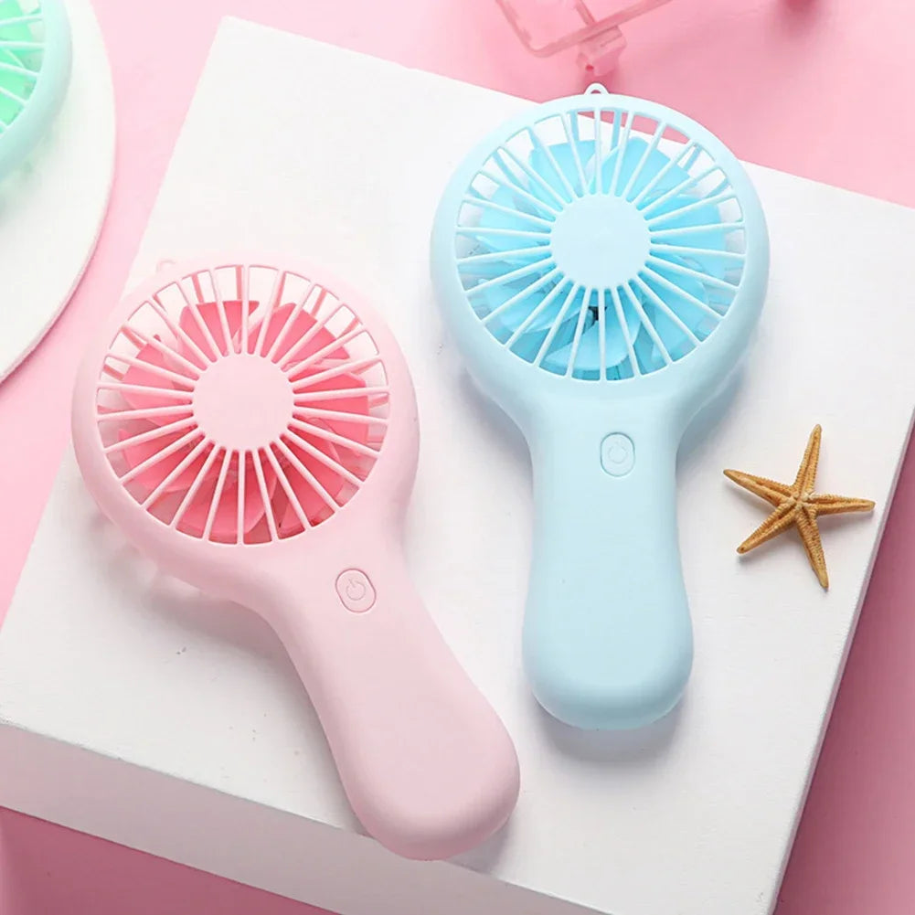 Mini Handheld Small Fan 3 Gears Portable Silent Office Desk Student on Dormitory Charging Outdoor Hand Holding Fan Small