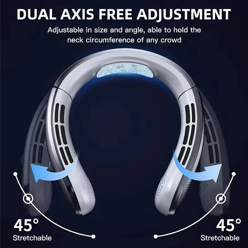 Lenovo Hanging Neck Fan 8000mAh Portable Bladeless USB Rechargeable Mute LED Digital Display Electric Air Cooler USB Handheld