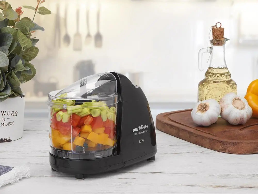 Mini Food Processor Britannia Black 2P 160W - 110V