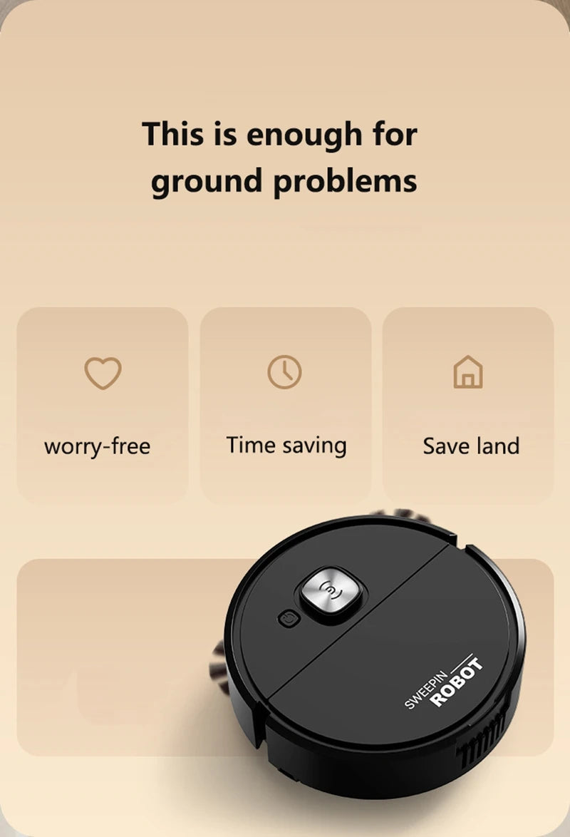 Mini Vacuum Cleaner 3-in-1 Robot Vacuum Cleaner Intelligent Sweeping Robot Household Dust Sweeping Mopping for Home Floor Carpet