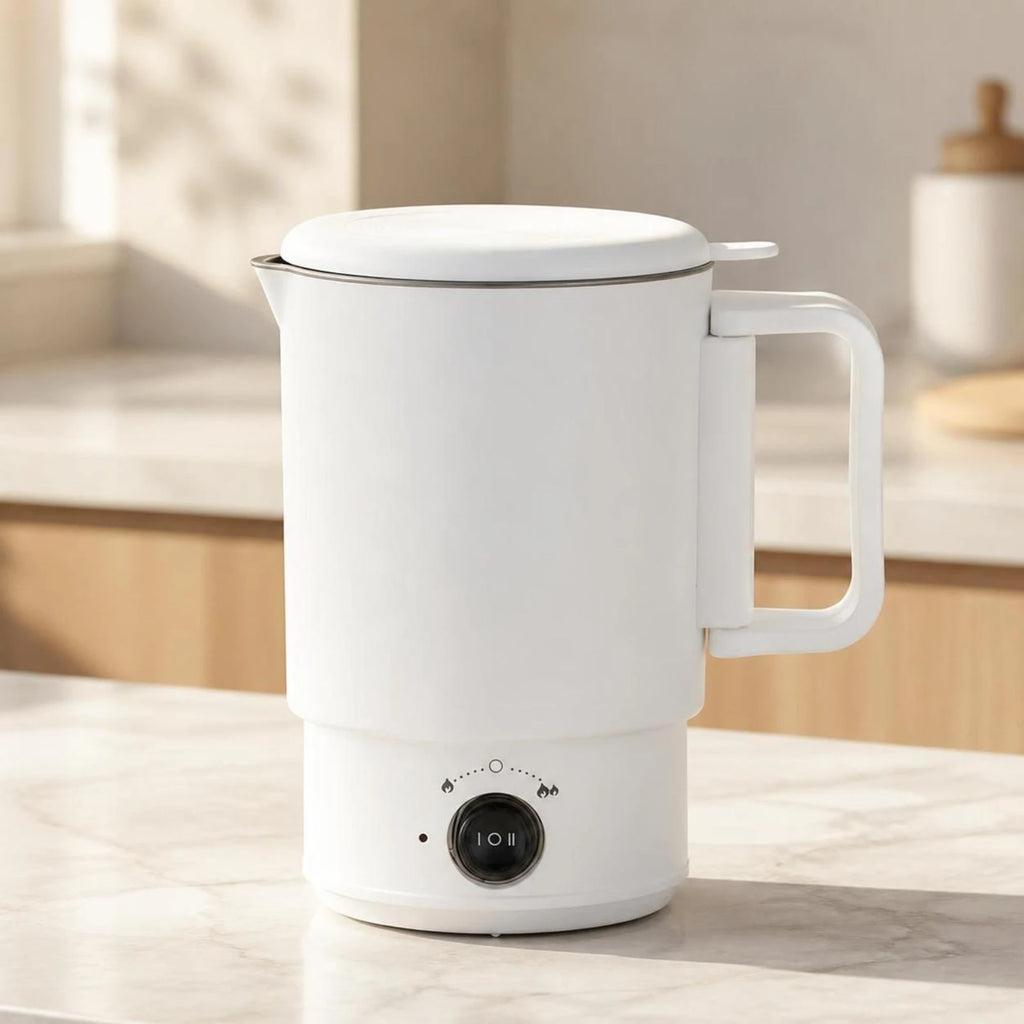 Foldable Electric Kettle Travel-Friendly Electric Kettle with Detachable Base Portable Water Boiler Compact for Travelers