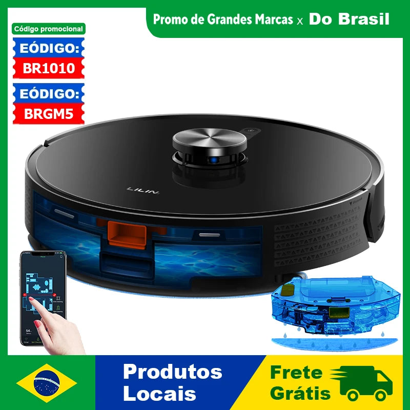 Robot Vacuum Cleaner Liectroux/Lilin X6, LDS Lidar Laser System,6500Pa,Multi-Floor Maps,Y Shape Wet Mop,Multilingual Voice