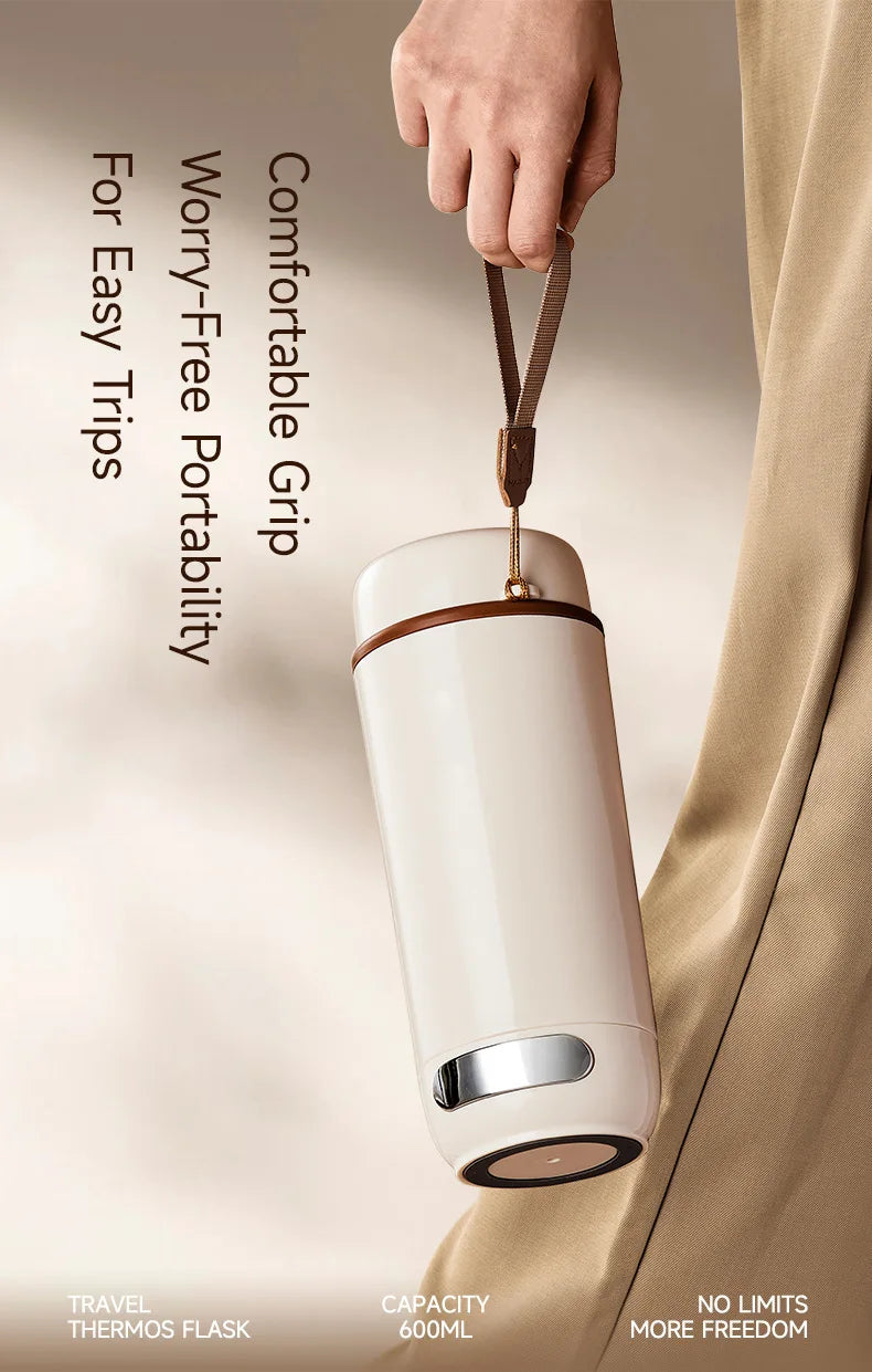 Electric Kettle Portable 600ml Travel Heating Touch Screen Intelligent Adjustable Temperature Thermal Cup