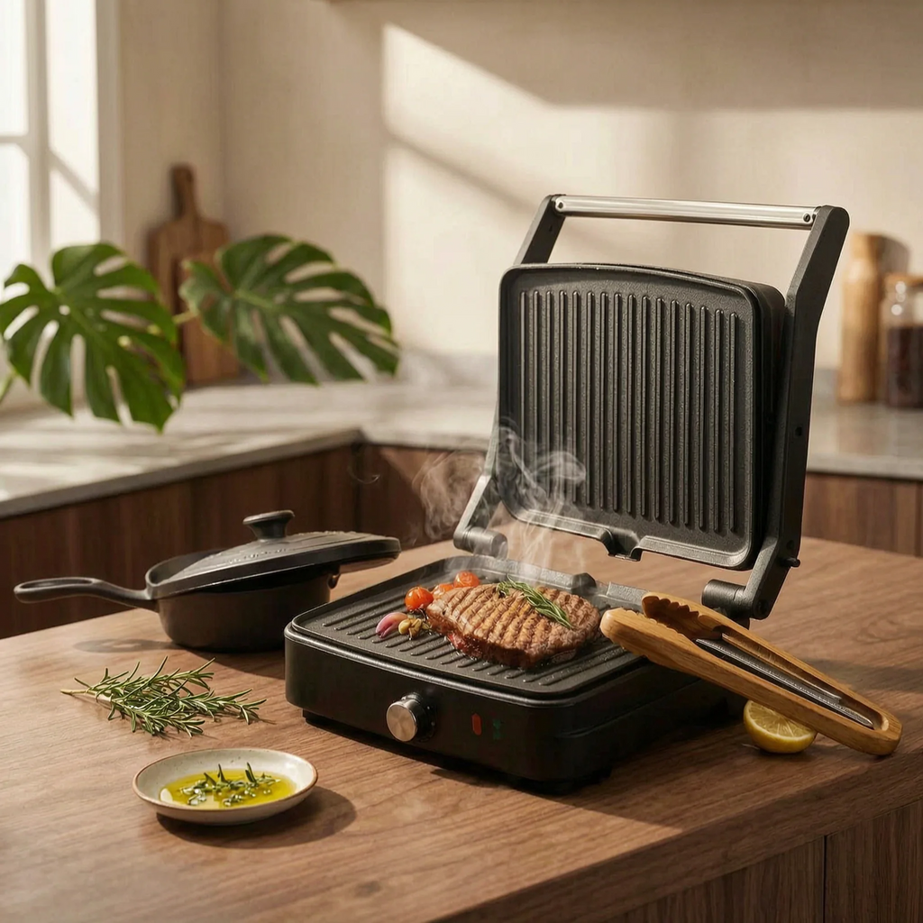 Sandwich Grill 220V Electric Grill Press Countertop Appliance Nonstick Plates Adjustable Heat for Home