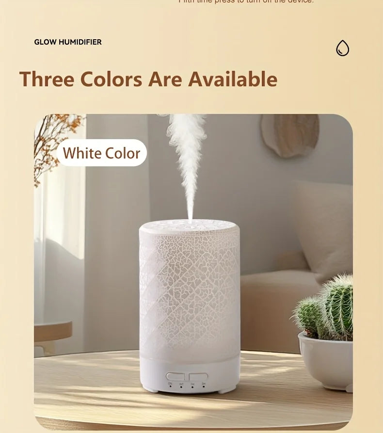 150ml Crack Design Essential Oil Diffuser USB Powered with  7 Color LED Lights Ultrasonic Air Humidifier for Living Room  Office