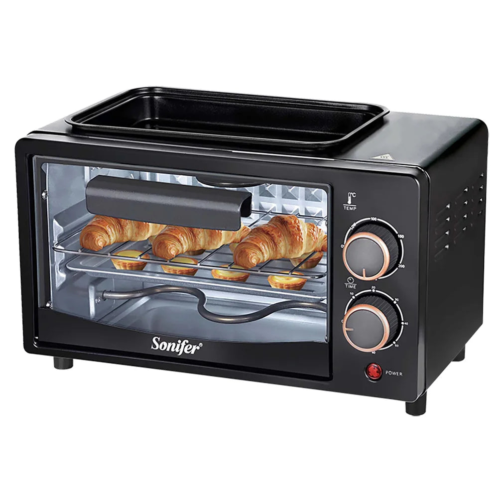 Electric Oven SF-4048A 700W 7L Mini Toaster Oven with Grill Plate Timer Multifunction Baking Cooker for Home Kitchen