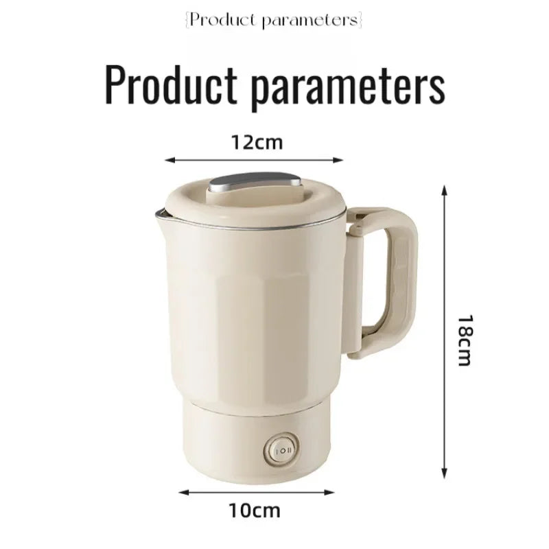 New 800ml 3 in1 Electric Kettle 304 Stainless Steel Folding Travel Kettle Portable Household Multi-function Cooking Pot Hot Pot