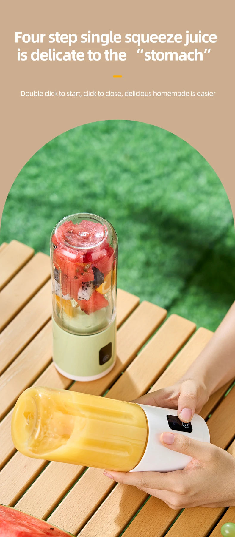 Portable Blender USB Mini Juicer Cup Electric Fruit Mixer Personal Smoothie Blender for Travel Home Outdoor Fresh Juice Making