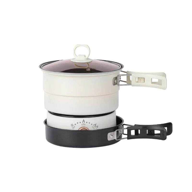110V/220V Electric Cooker Portable Cooking Pot Foldable Hotpot 1.6L Multi cookers Split Type Rice Cooker Frying Pan Home Travel