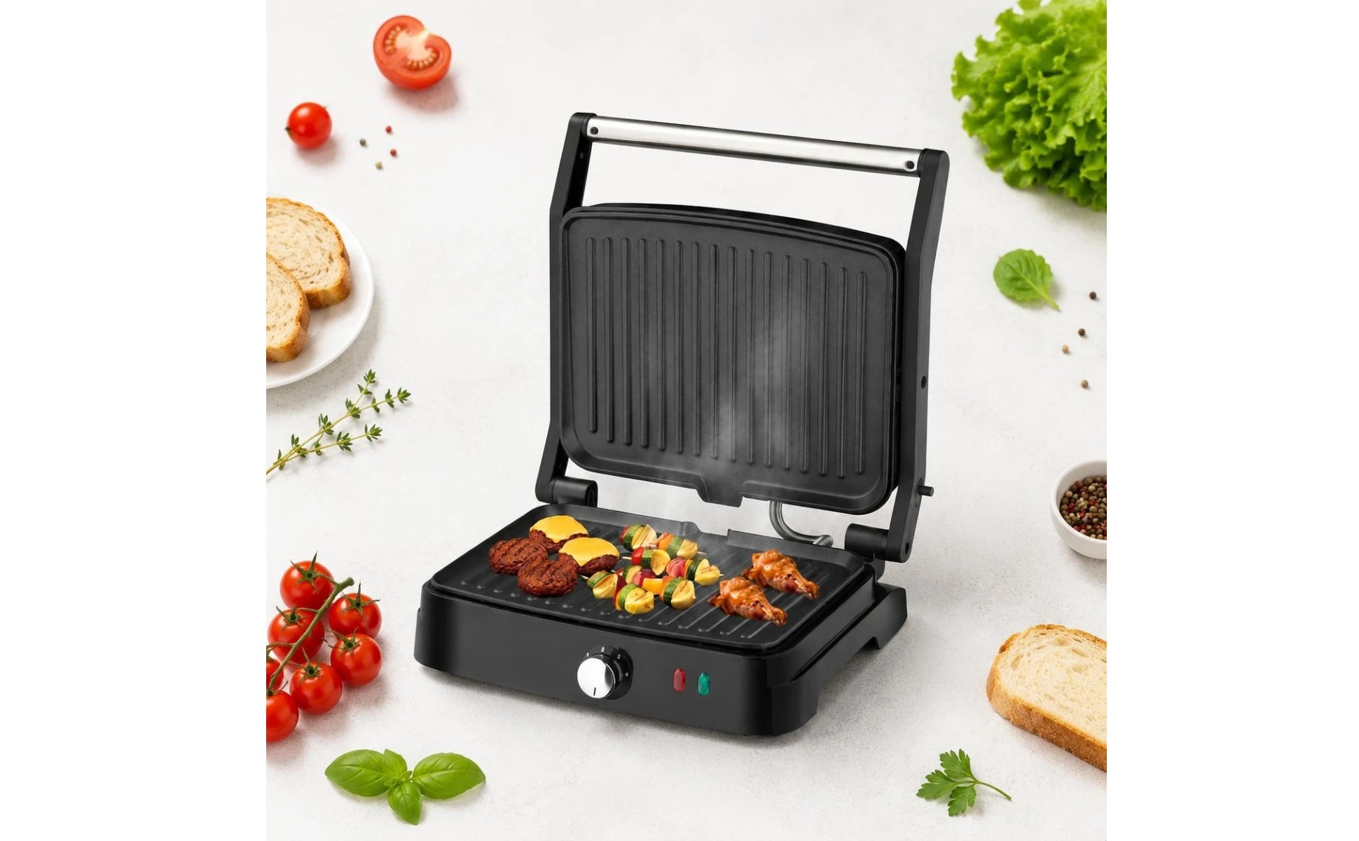 Sandwich Grill 220V Electric Grill Press Countertop Appliance Nonstick Plates Adjustable Heat for Home