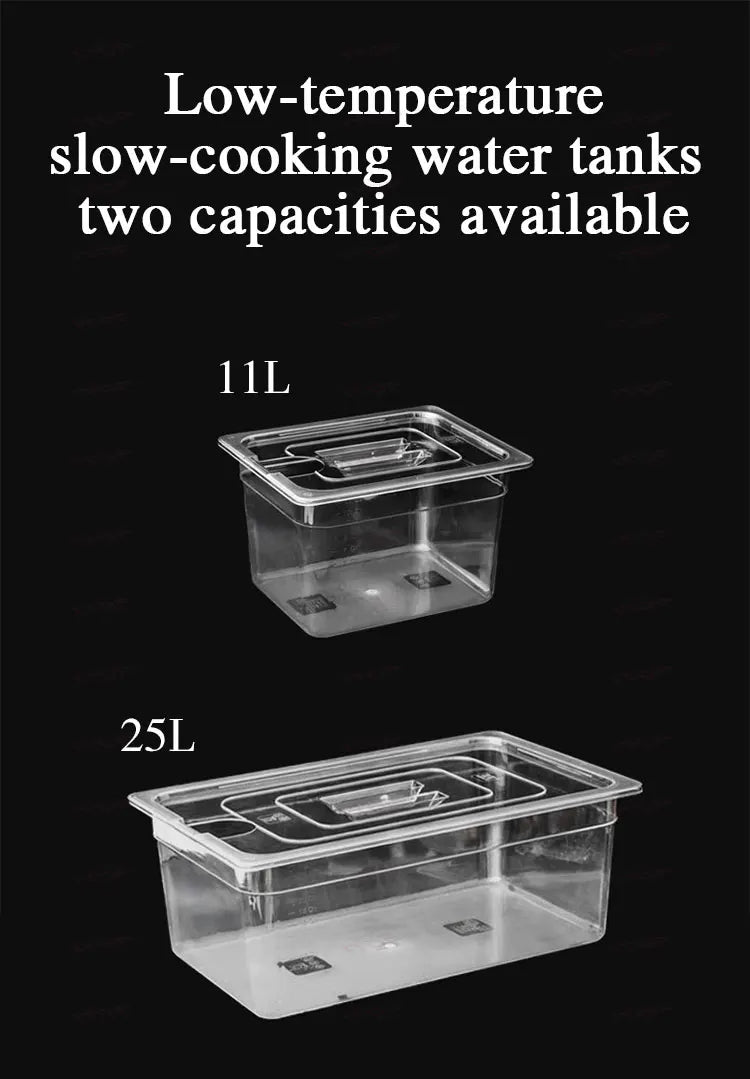 11L/ 25L Container For Sous Vide Cooker Machine Food Grade PC Material Heat Insulation Stainless Steel Sous Vide Rack