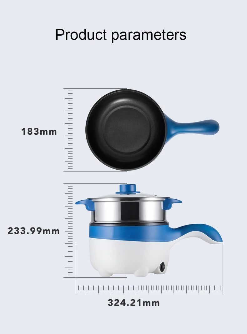 2L Portable Car Electric Hot Pot,12V/24V Multifunction Double‑Layer Cooking Pan, Travel Soup Rice Cooker Steamer for Car & Truck