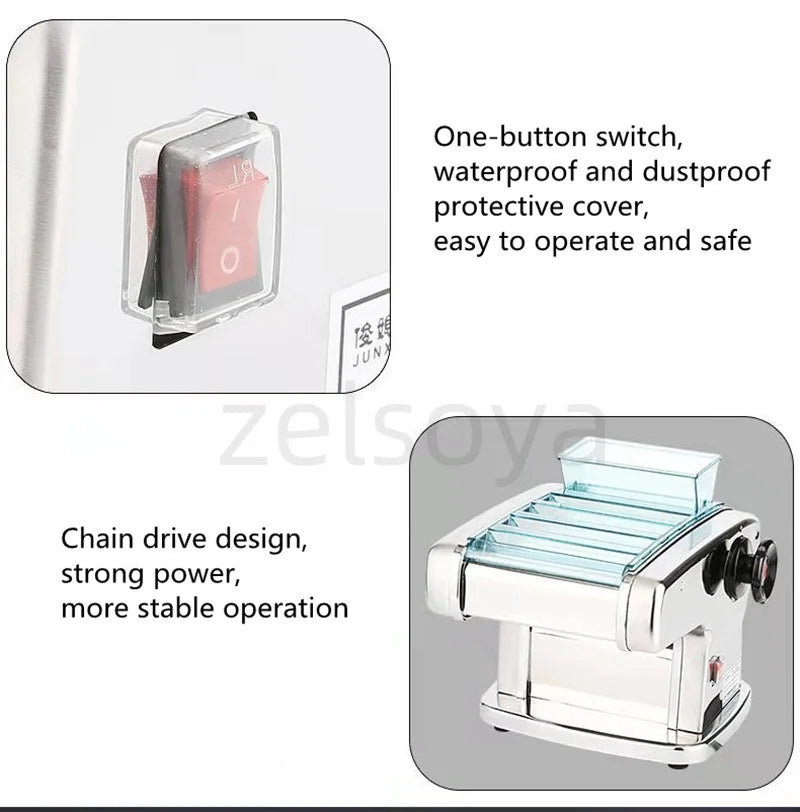 Household electric noodle machine Noodle machine Small automatic commercial stainless steel multi-function rolling machine