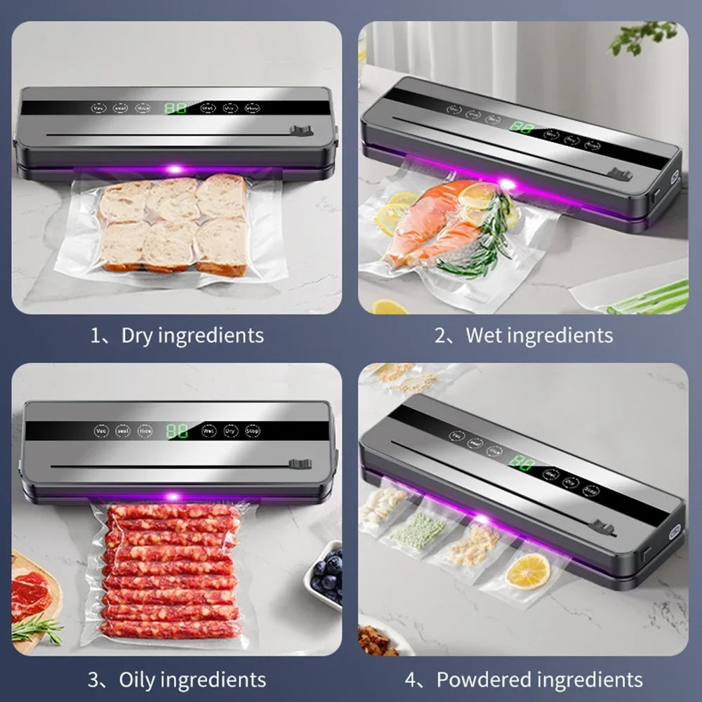 Mi Electric Vacuum Sealer Machine Dry/Wet Food Packaging Vacuum Sealing BagsFood Storage Vacuum Packaging Machine for Kitchen