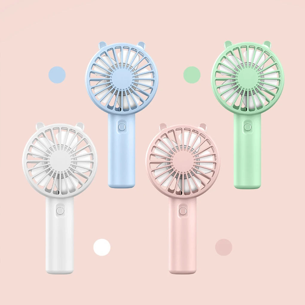 Handheld Fan Portable USB Rechargeable Fans Desk with Base Small Makeup Eyelash Cooler Women Girls Outdoor Office White