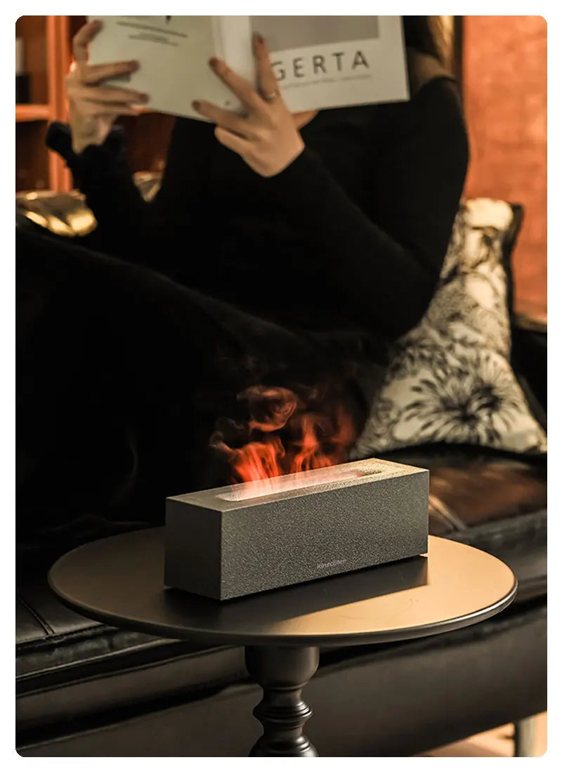 KINSCOTER Flame Aroma Diffuser Air Humidifier Ultrasonic Cool Mist Maker Fogger LED Essential Oil Flame Lamp Difusor