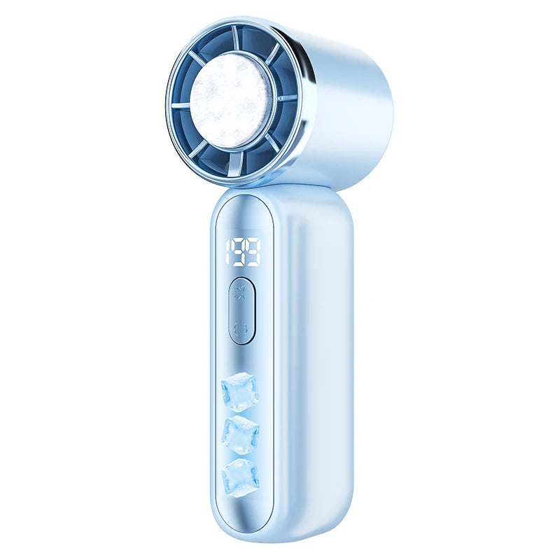3000mAh 199 Speed Portable Handheld Fan with ICE Semiconductor Cooling 360° Turbo Personal USB Rechargeable Mini Air Cooler
