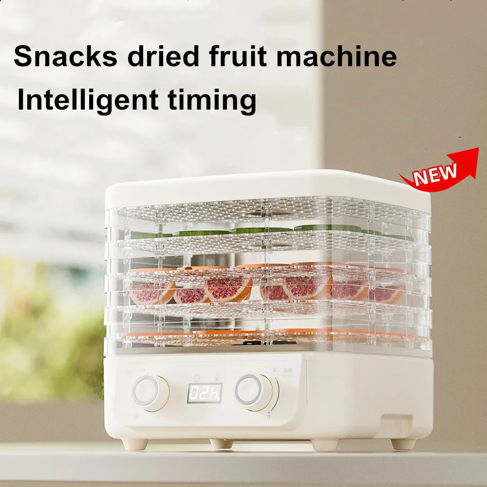 5-Tier Food Dehydrator, BPA-Free Plastic, 160W Drying Power, 30-70℃ Adjustable Temperature, 72H Timer, for Fruits/Herbs/Jerky,