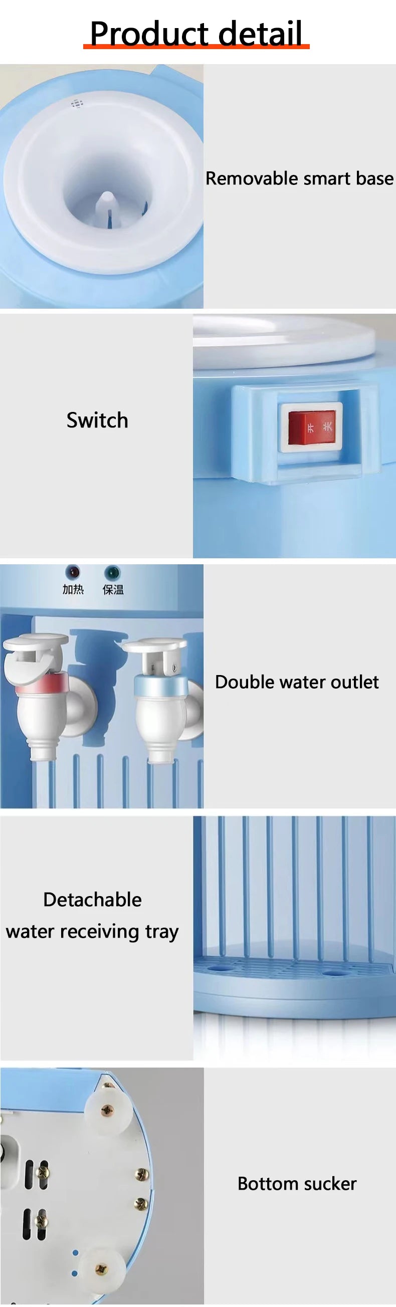 DMWD Household Water Dispenser Electric Kettle Mini Desktop Water Boiler Heating Machine Drinking Fountain Tea Maker 220V