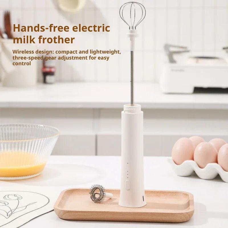 1ps Hot Selling Household Kitchen Small and Convenient Egg Beater Handheld Electric Charging Model Milk Frother Coffee Stirrer