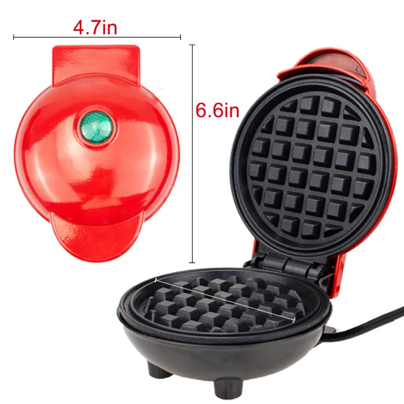 Mini Electric Waffle Maker 110V/220V Non-Stick Breakfast Machine for Home Kitchen Desserts and Fried Eggs