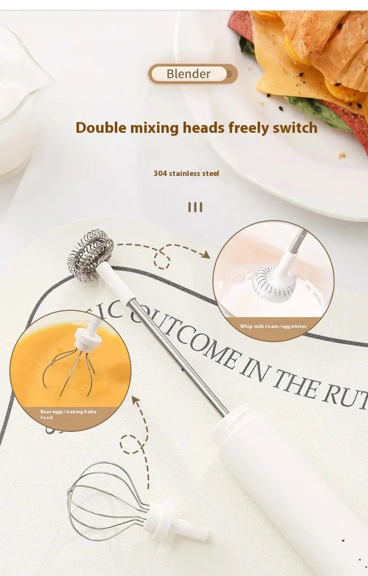 1ps Hot Selling Household Kitchen Small and Convenient Egg Beater Handheld Electric Charging Model Milk Frother Coffee Stirrer