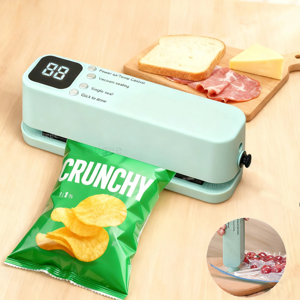 Vacuum Sealer Handheld Food Packaging Sealing Machine Home Wireless Vacuum Sealer Pump With Reusable Zipper Vacuum Bags