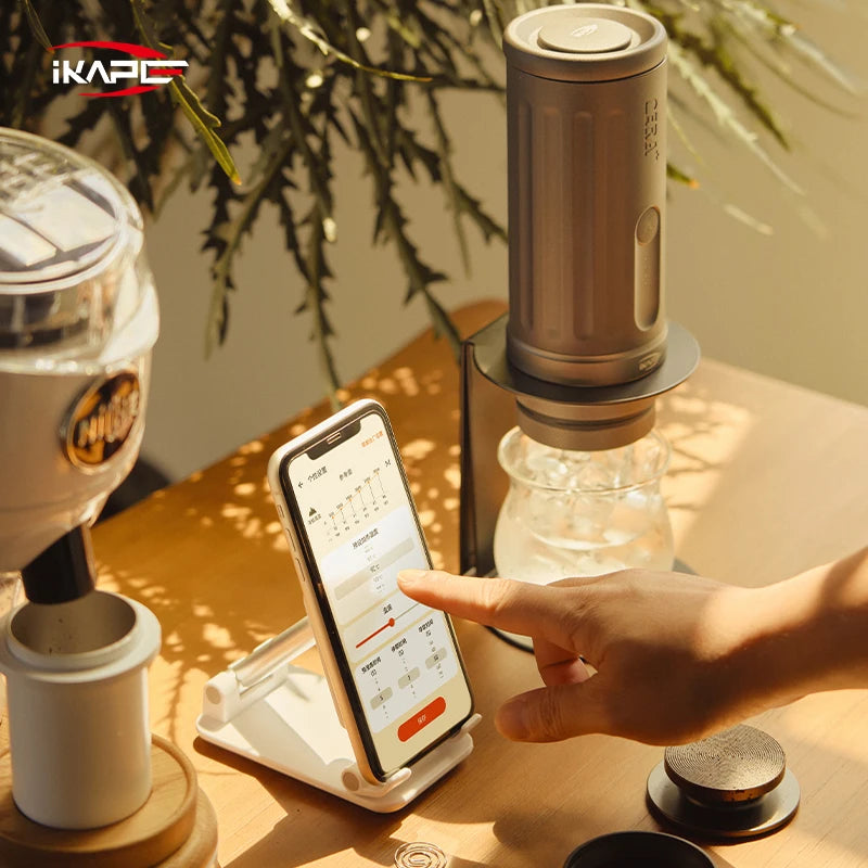 IKAPE Kapo K2 Portable Coffee Machine/Bluetooth Connection/Timer Function,51/58mm Espresso Bottomless Portafilter,Camping/Home