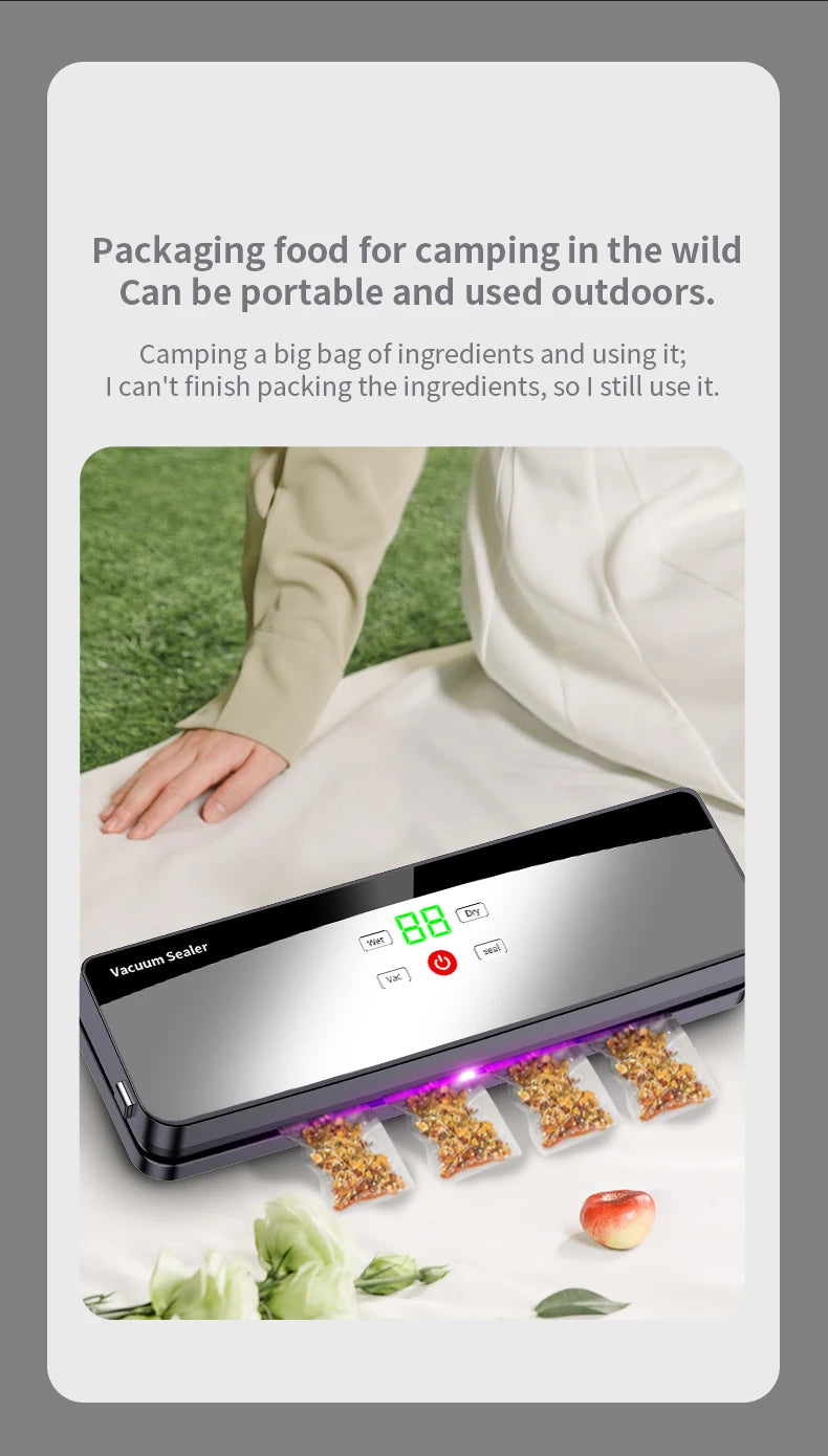 Rechargeable Wireless Portable Vacuum Sealer Multi-Pack with Sealing Countdown Display Touch Waterproof Buttons C715