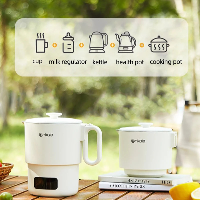 800ML Split-Type Foldable Electric Kettle Portable Travel Heating Cup with Adjustable Temperature 100V-240V Cooking Pot