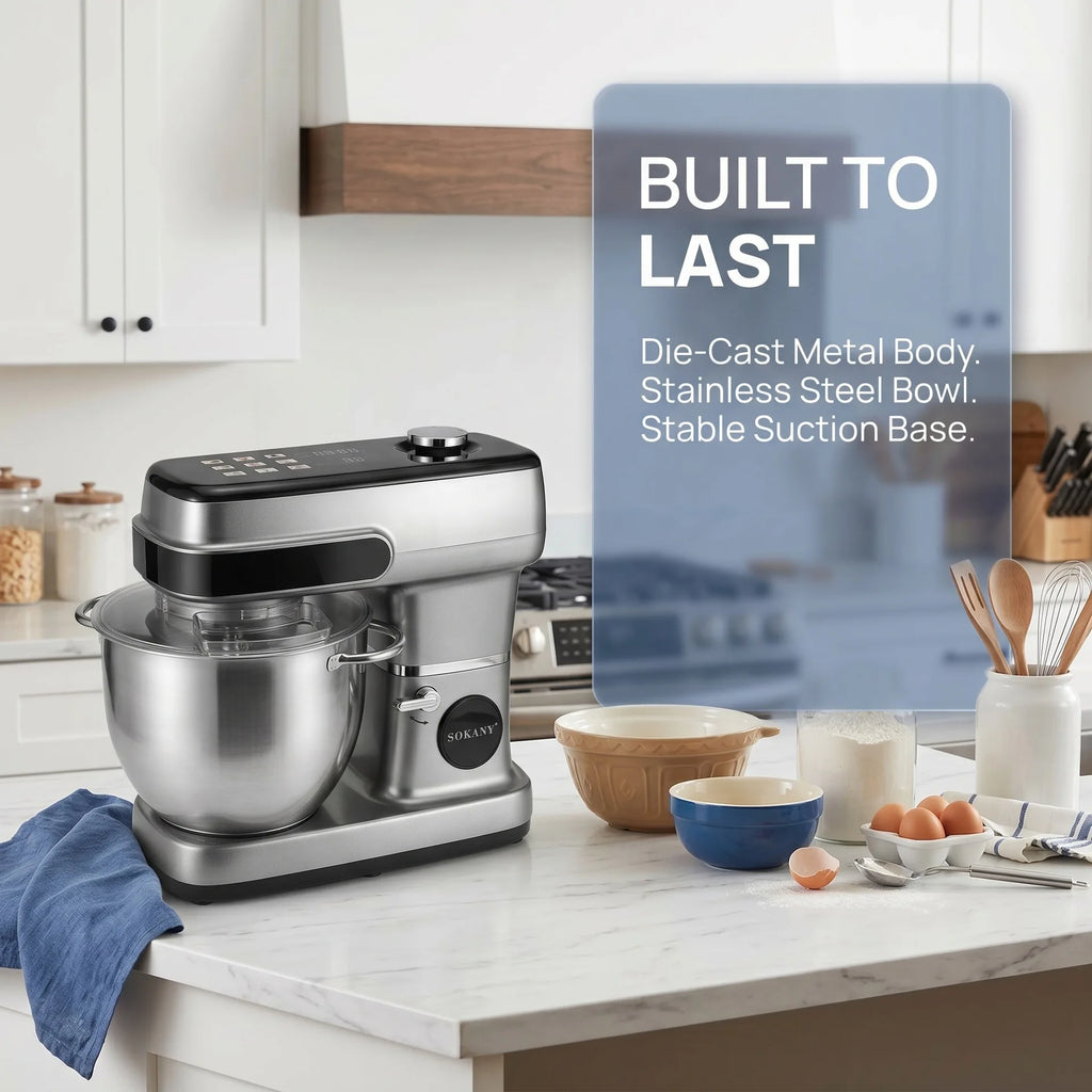 2200W Electric Dough Mixer, 12L Stand Mixer, Cream Egg Beater, Kitchen Food Processor, Multi-Function Blender, Home Baking Tool
