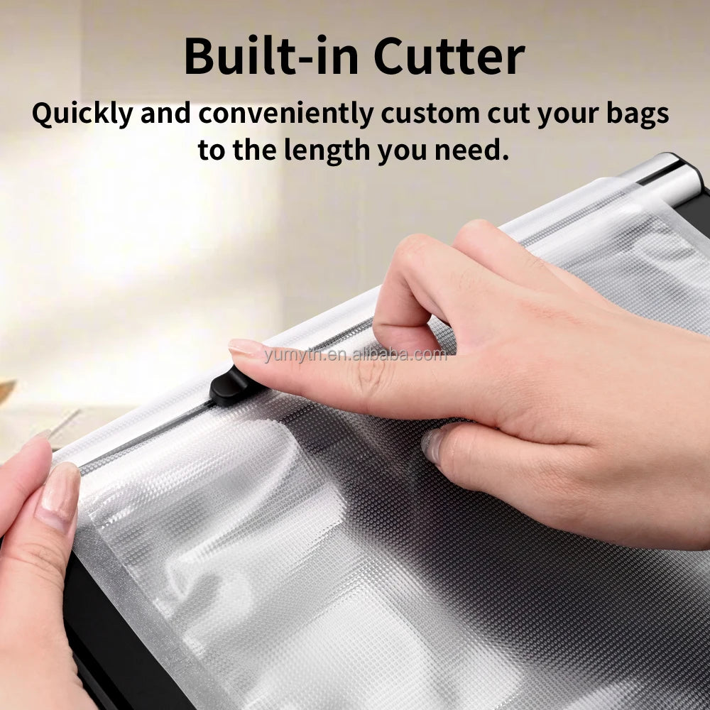 Professional Food Vacuum Packer 95KPa Automatic Sealer Double Seams Dry Moist Built-in Cutter Home Fresh Storage Appliances