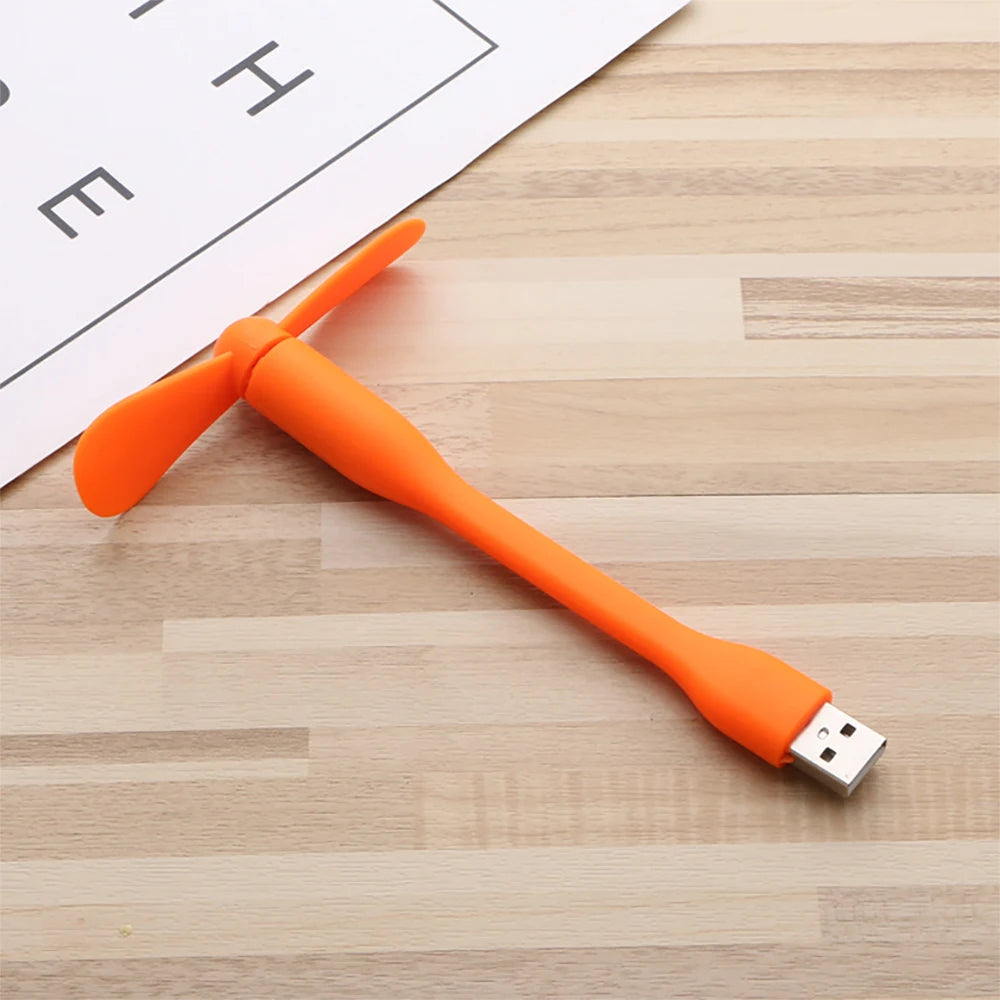 USB Small Fan Flexible Bendable Fan For Power Bank Laptop PC AC Charger Portable Hand Cool Mini Fan For Computer Summer Gadgets