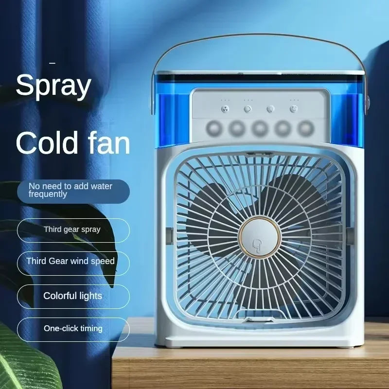 Lenovo Portable Air Conditioner Fan Mini USB Air Cooler Humidifier Water Mist Spray LED Night Light Desktop Cooling Fan