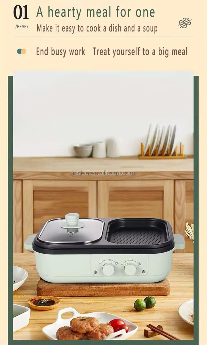 High Quality 2 in 1 Barbecue Cooking Pot Multi Functional Frying Pan Electric Hot Pot