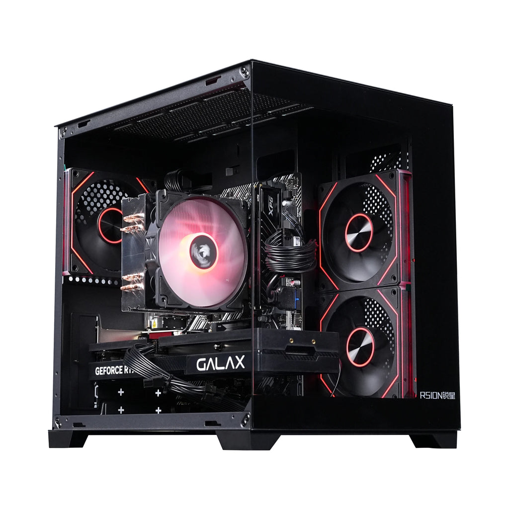RSION Gaming PC Sea View Room AMD R5 5600 CPU RTX5060 32G RAM 1TB SSD Desktop Game Computer Assembled PC Gamer Full