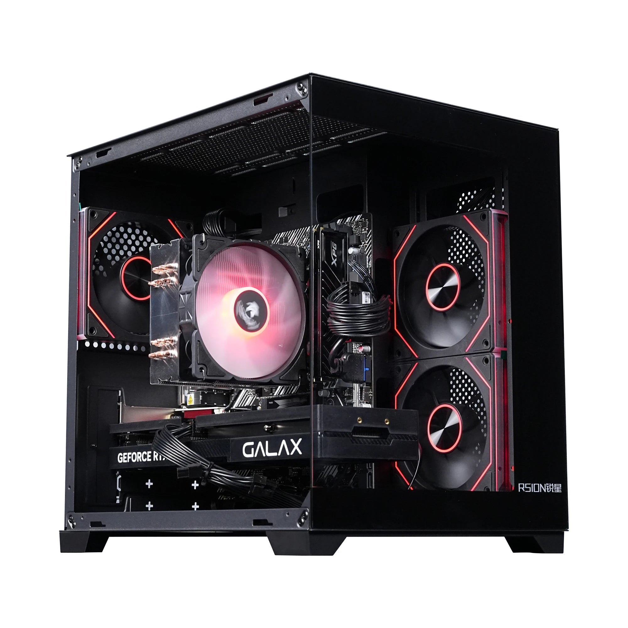 RSION Gaming PC Sea View Room AMD R5 5600 CPU RTX5060 32G RAM 1TB SSD Desktop Game Computer Assembled PC Gamer Full