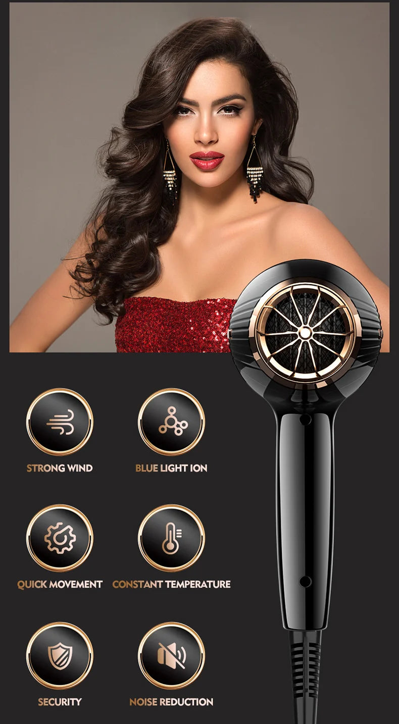 220V Hair Dryer Professional 2200W Gear Strong Power Blow Hair Dryer Brush For Hairdressing Barber Salon Tools Hair Dryer Fan