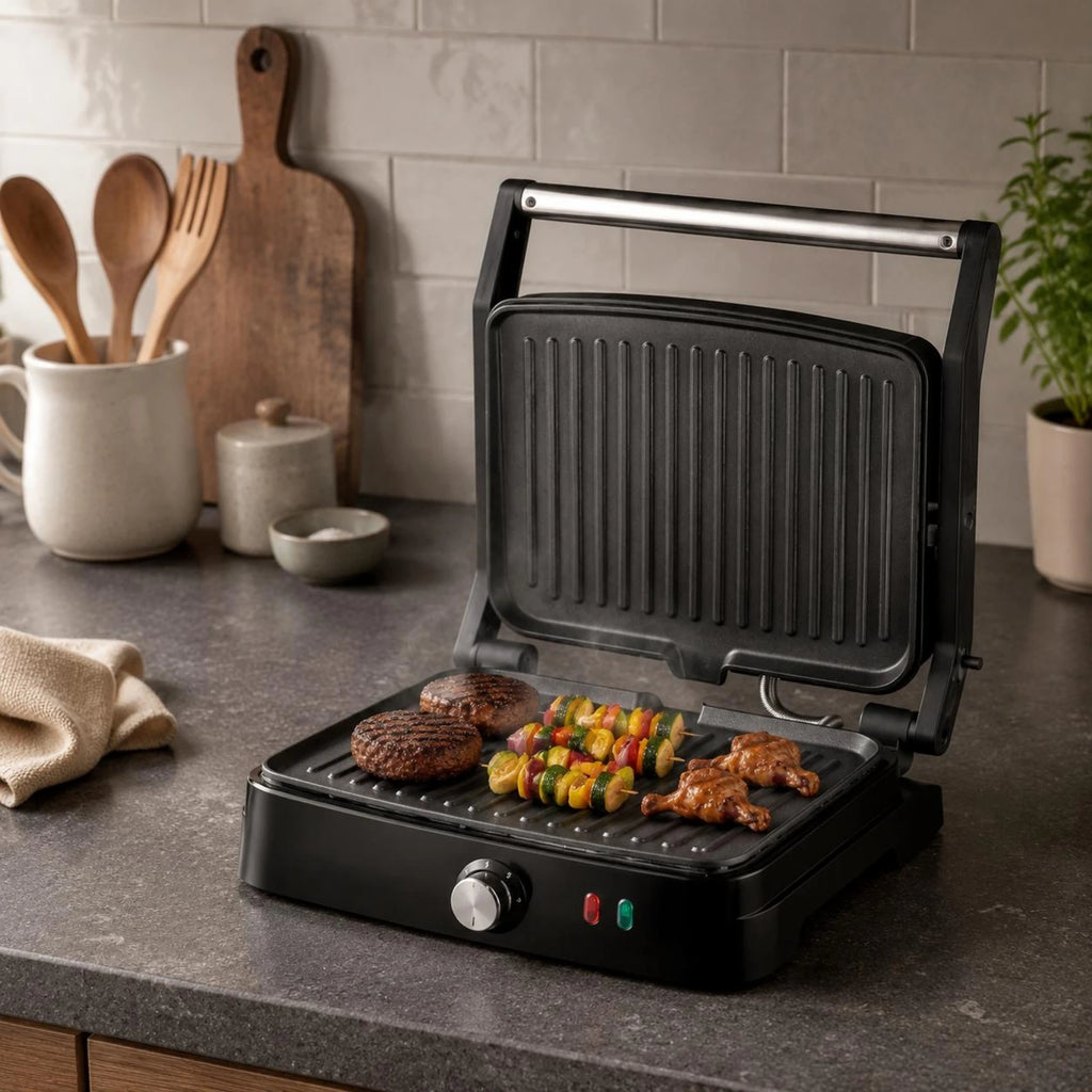 Sandwich Grill 220V Electric Grill Press Countertop Appliance Nonstick Plates Adjustable Heat for Home