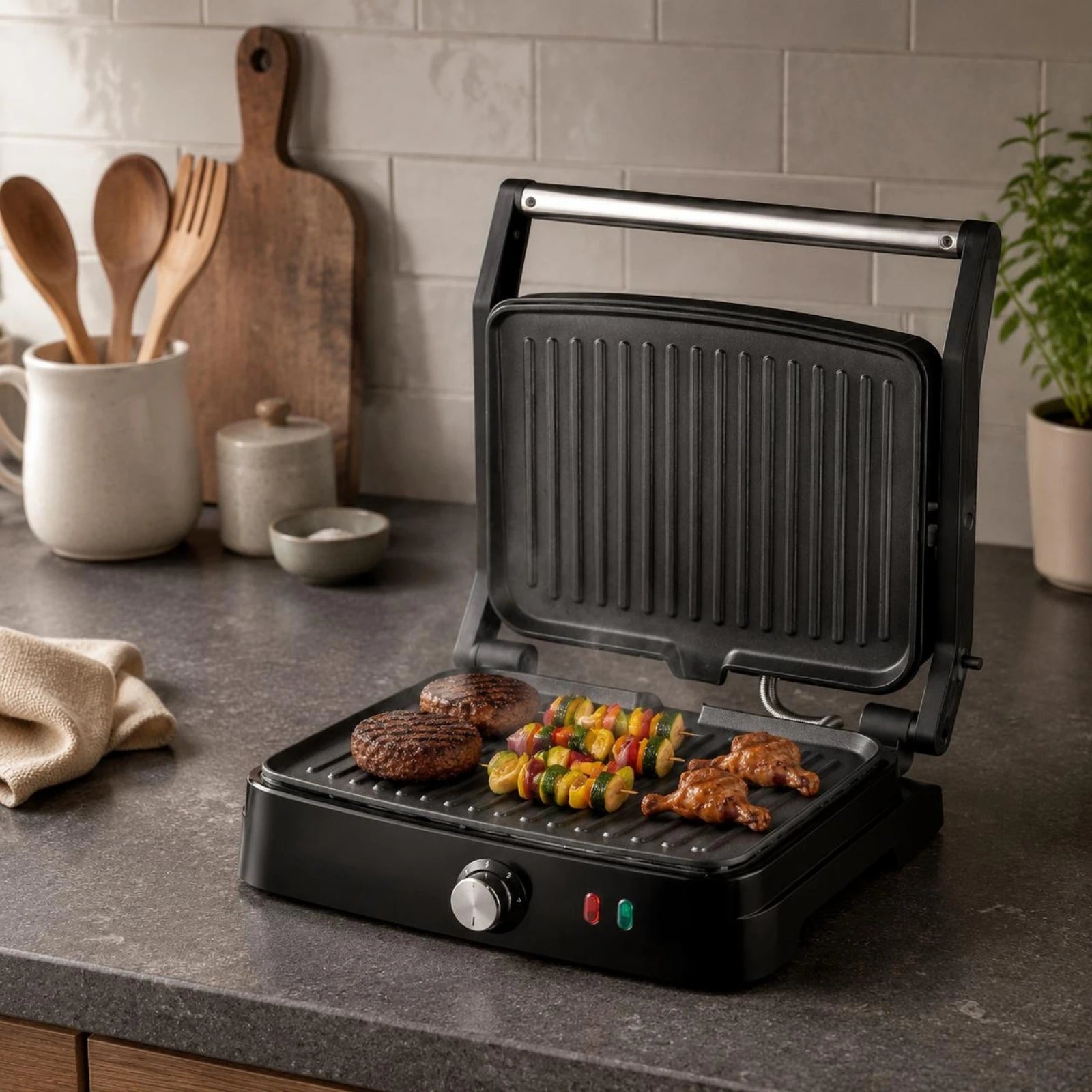 Sandwich Grill 220V Electric Grill Press Countertop Appliance Nonstick Plates Adjustable Heat for Home
