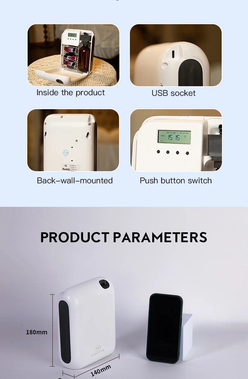 NAMSTE Bluetooth Battery Aroma Diffuser Essential Oil Aromatic Fragrant Device Aromatic Scent Diffuser Air Freshener Cover 300m³