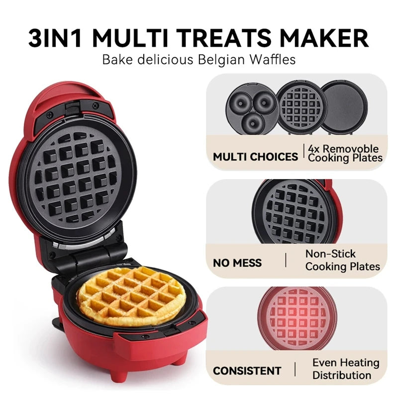 110V/220V Multifunctional Waffle cake maker Non-stick Skillet Mini Omelette Egg burger maker Donut Baker Double-side heating