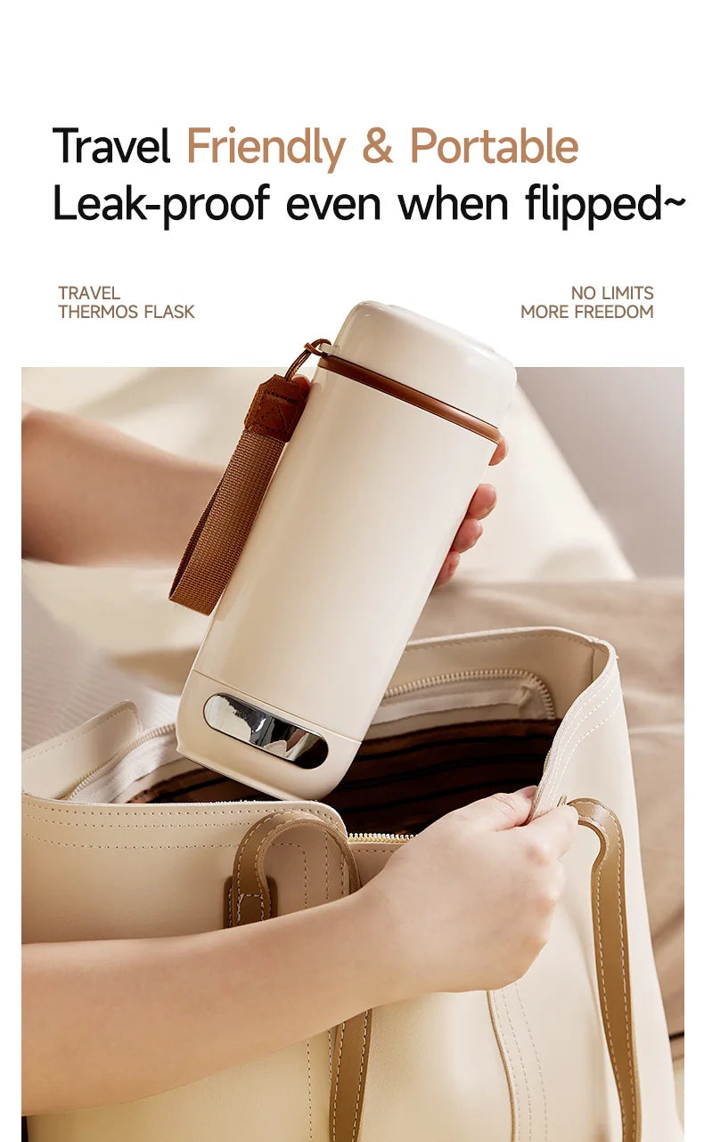Electric Kettle Portable 600ml Travel Heating Touch Screen Intelligent Adjustable Temperature Thermal Cup
