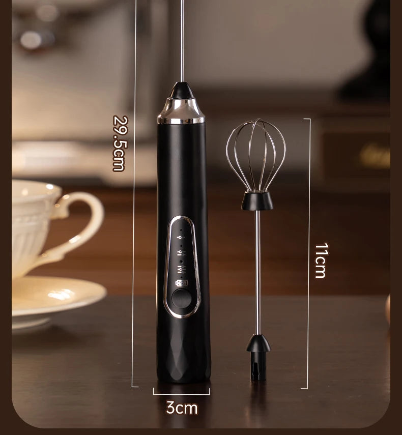 Milk Frother Wand Coffee Frother Handheld Foam Maker For Latte Rechargeable Electric Milk Frother Handheld Drink Mixer Gift Idea